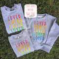Youth Loved Rainbow Embroidered Crewneck