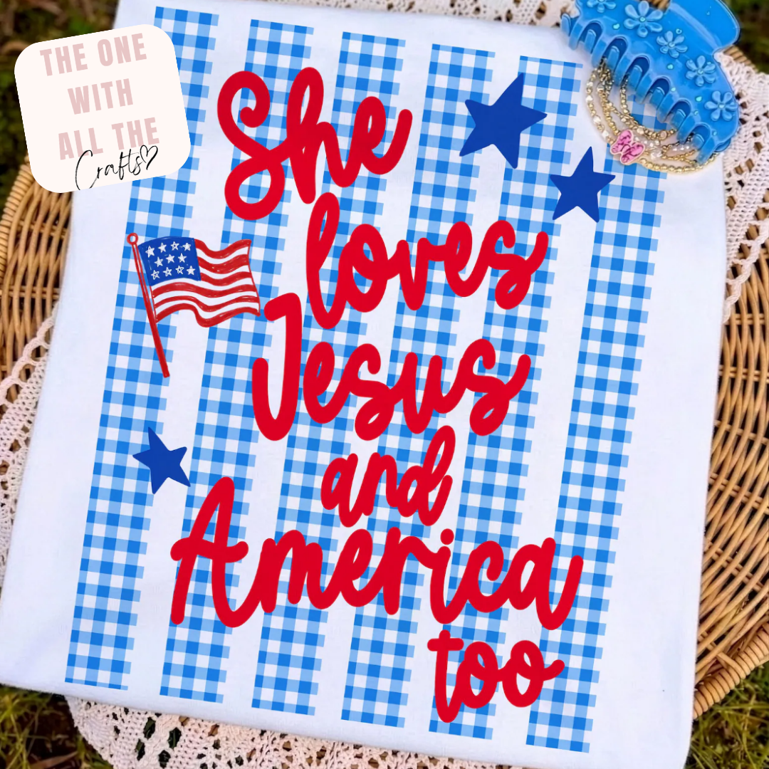 She Loves Jesus and America Too Tee