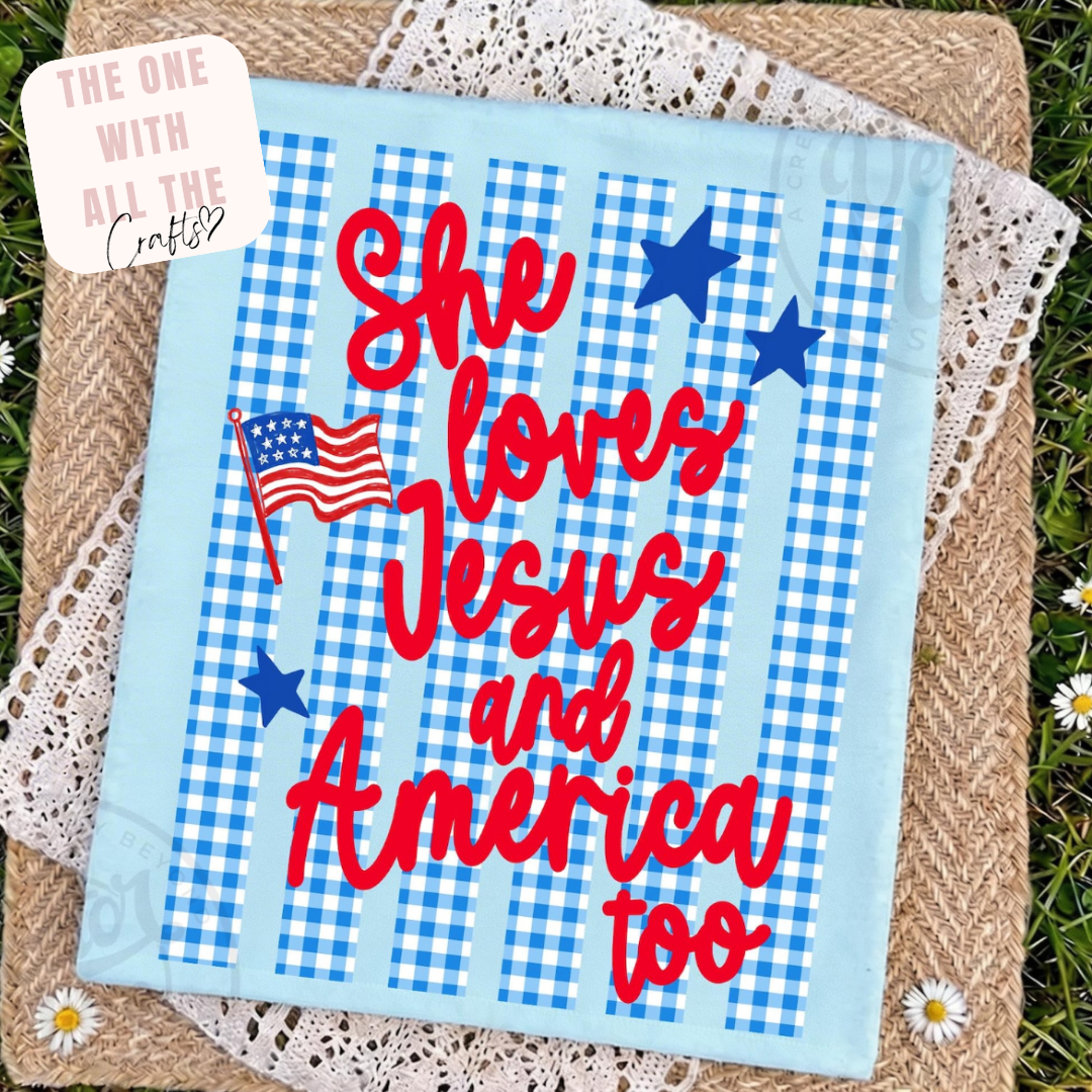 She Loves Jesus and America Too Tee