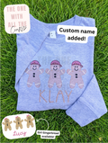 Gingerbread Custom Name Embroidered Long Sleeve