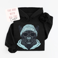 Black hoodie with a graphic of a panther wearing a 'Carolina' beanie and sunglasses, on a white background.