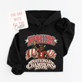Black hoodie with 'Hoosiers National Champions 2026' graphic on a white background