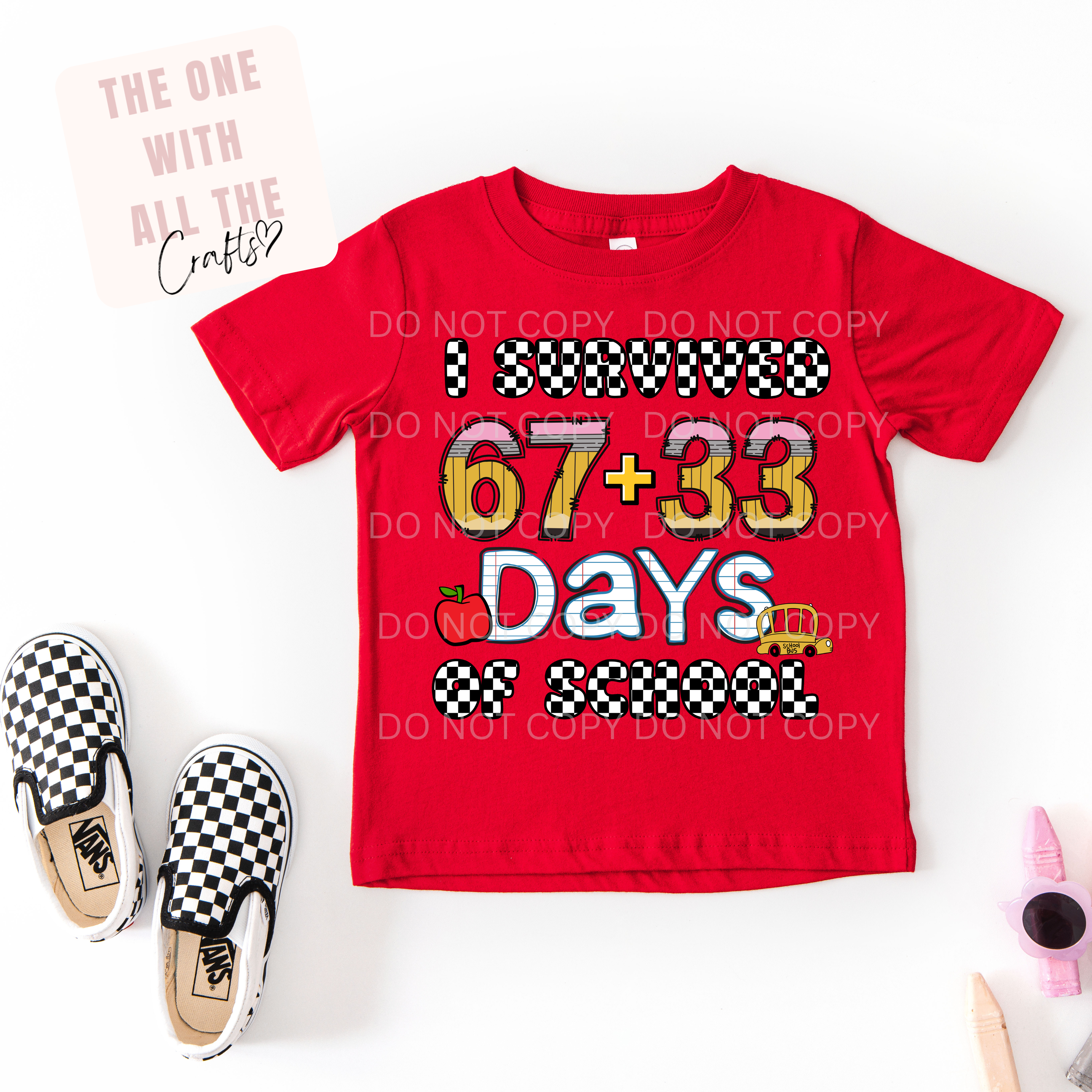 67 + 33 Days Of School Tee