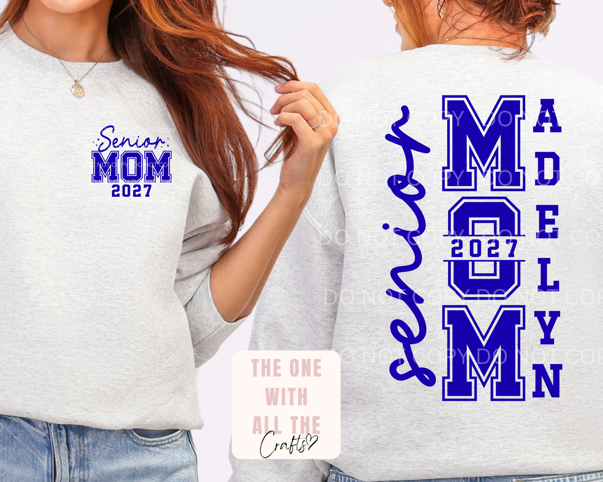 Senior Mom Custom Name Tee/Crew