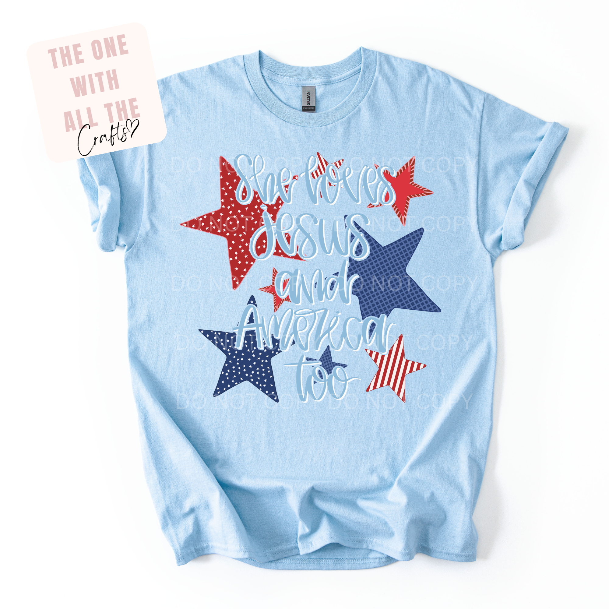 She Loves Jesus and America Too Stars Tee